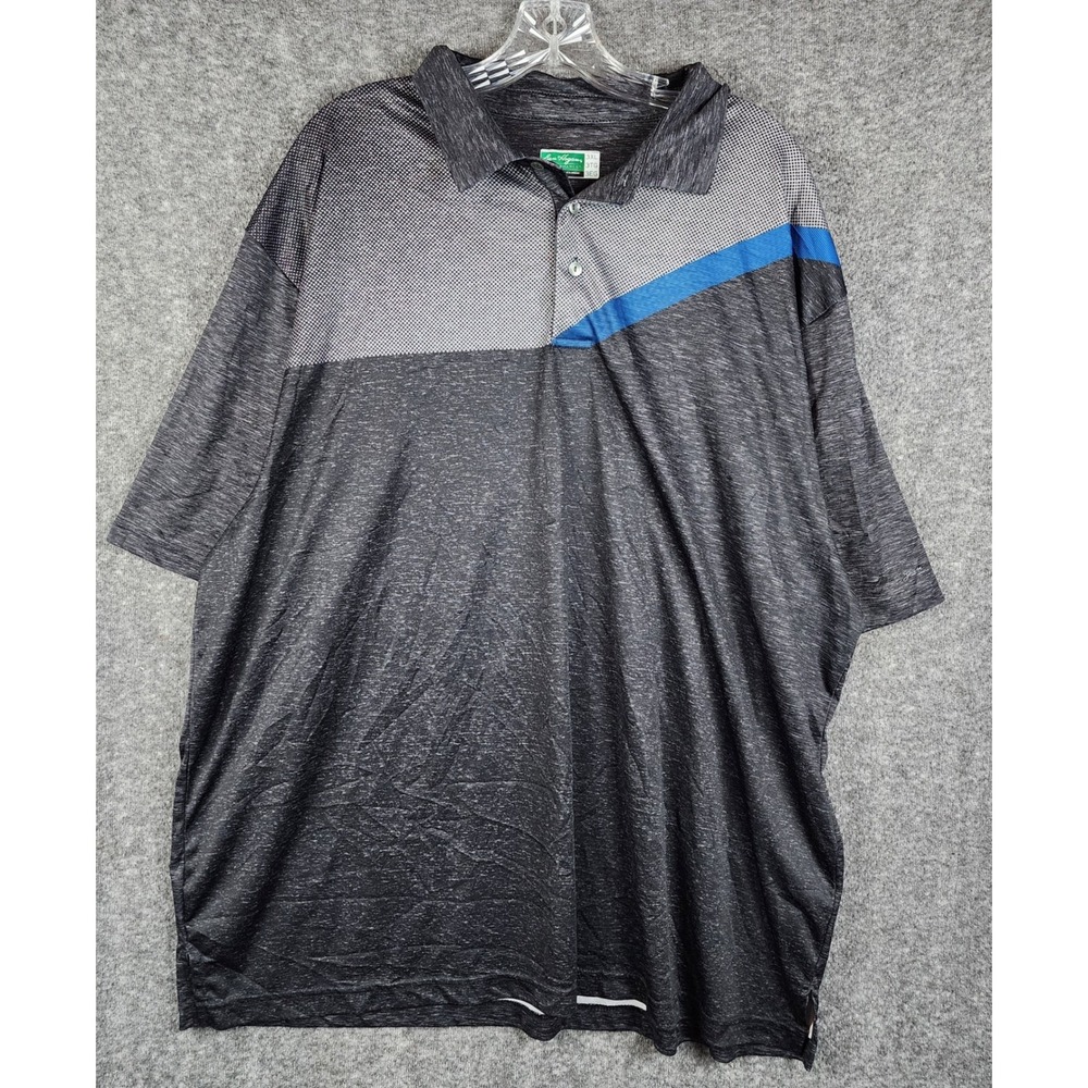 Ben Hogan Performance Polo Shirt Mens 3XL Grey Blue Space Dye Geometric WT2957